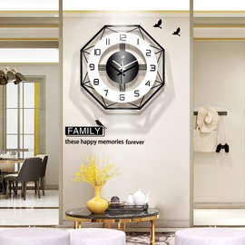时尚简约挂钟客厅家用 创意时钟艺术装饰钟表 北欧挂墙静音挂表