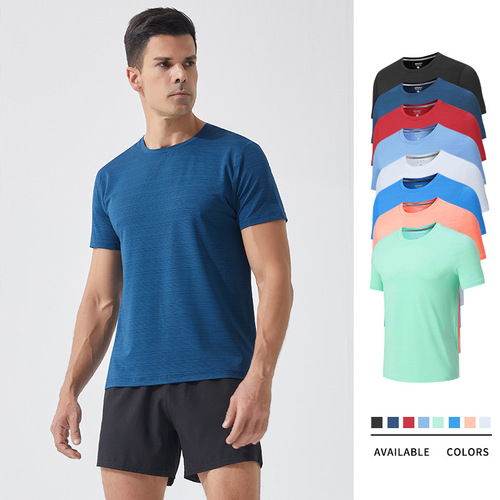 Summer large size sports short-sleeved T-shirt men's round neck casual fitness breathable quick-drying clothing cross-border outdoor running short-sleeved