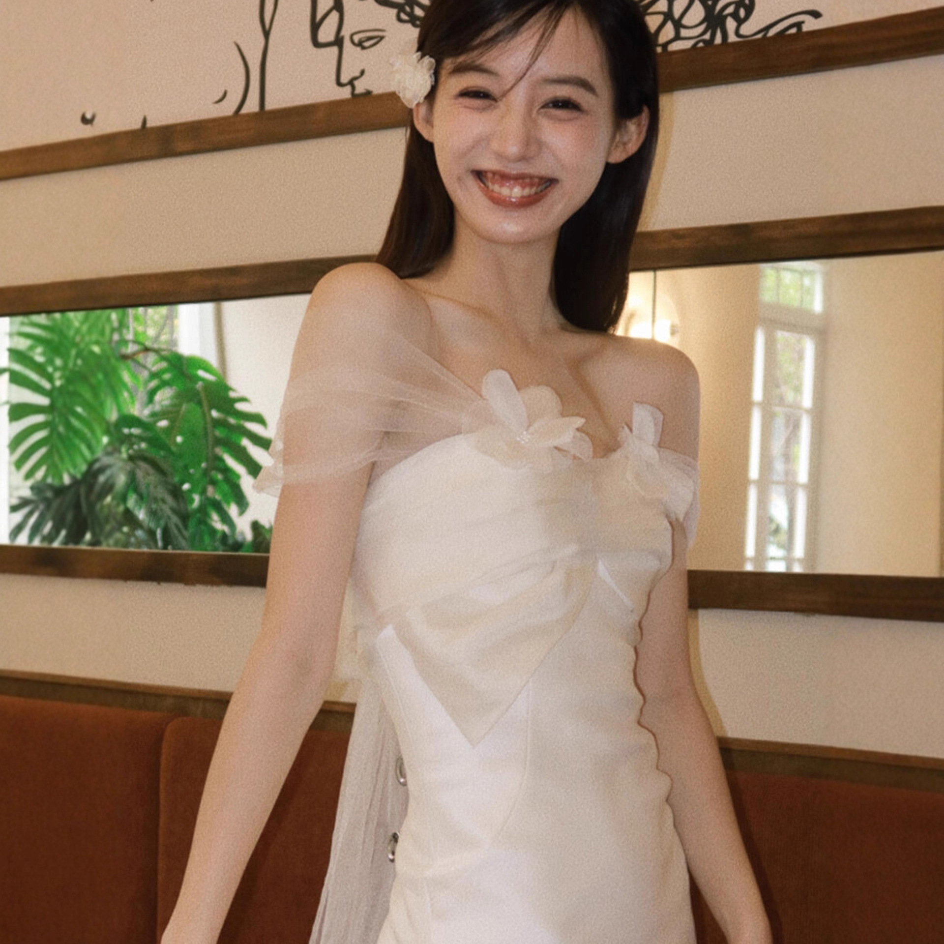 White Travel Photography Light Wedding Dress 2026 New Style Light Luxury Niche Satin Off-Shoulder Bride Engagement Toast Dress Formal Dress