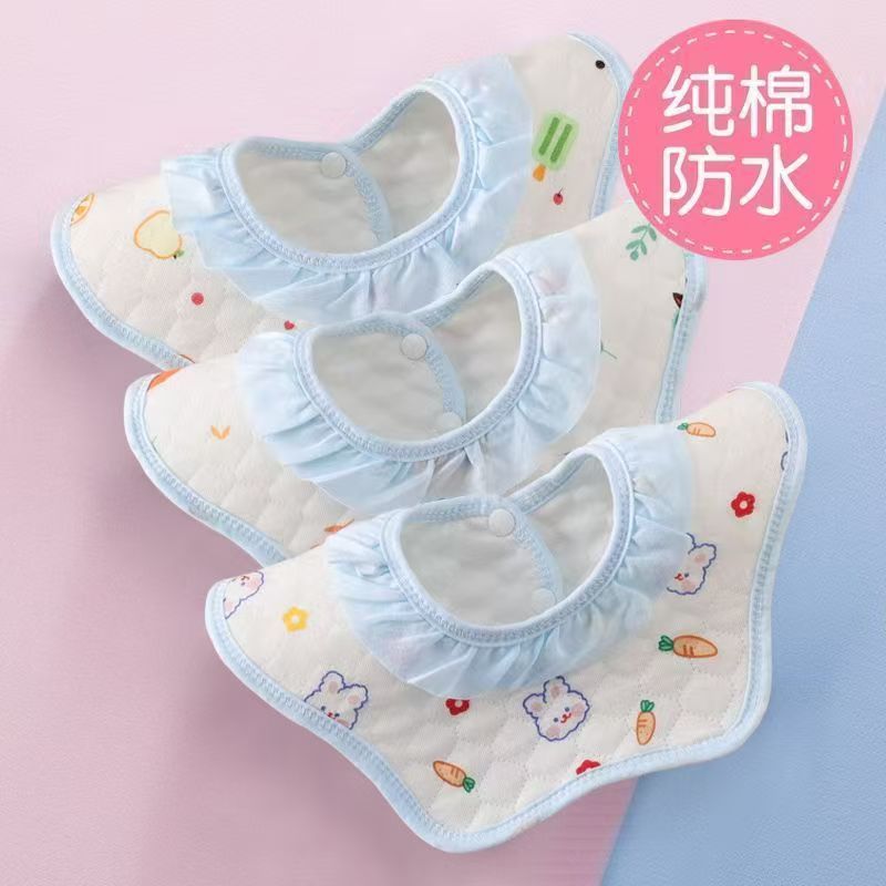 Newborn Saliva Towel Baby Bib Baby Food Supplement Bib Absorbent 0-1 Years Old Pure Cotton Breathable Petal Saliva Bag