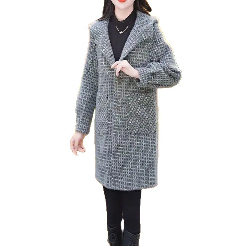 法式时尚潮流毛呢外套女秋冬新款年轻妈妈气质遮肉显瘦优雅风衣|undefined