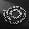 Independent station Foreign Trade Source A piece of European and American trendy rock rock coarse titanium steel men's Cuban bracelet necklace