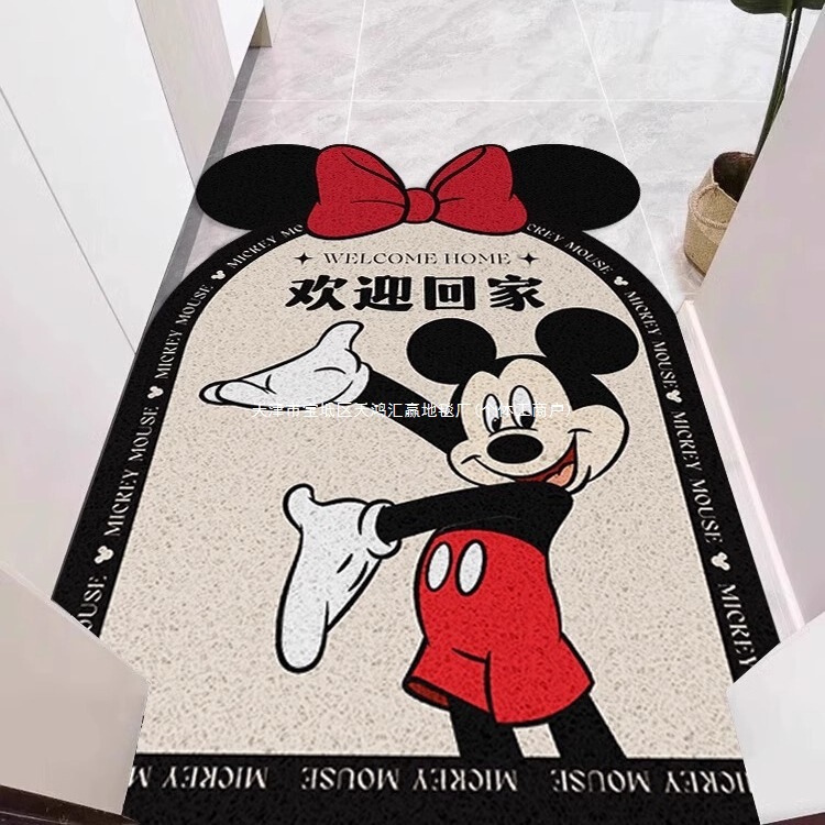 Mickey Entrance Door Mat Household Cartoon Cuttable Foot Mat Manufacturer Supplies Easy-Care Wire Hoop Entrance Door Mat