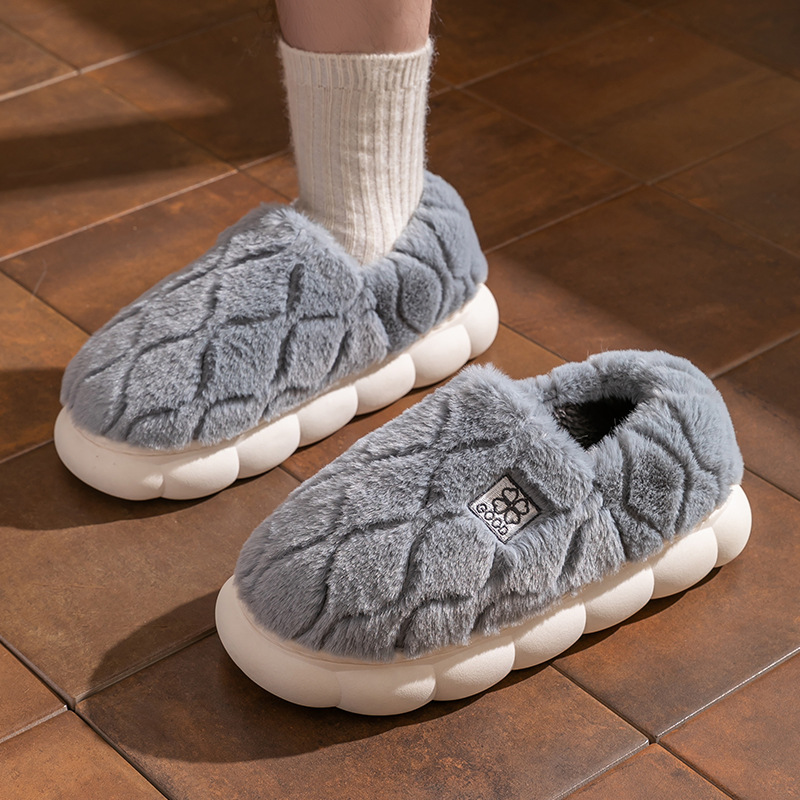 Zapatillas de algodón Cixi para mujer, otoño e invierno, muebles para el hogar, suela gruesa, felpa, zapatos para el hogar, ropa exterior, parejas, hombres cálidos, invierno