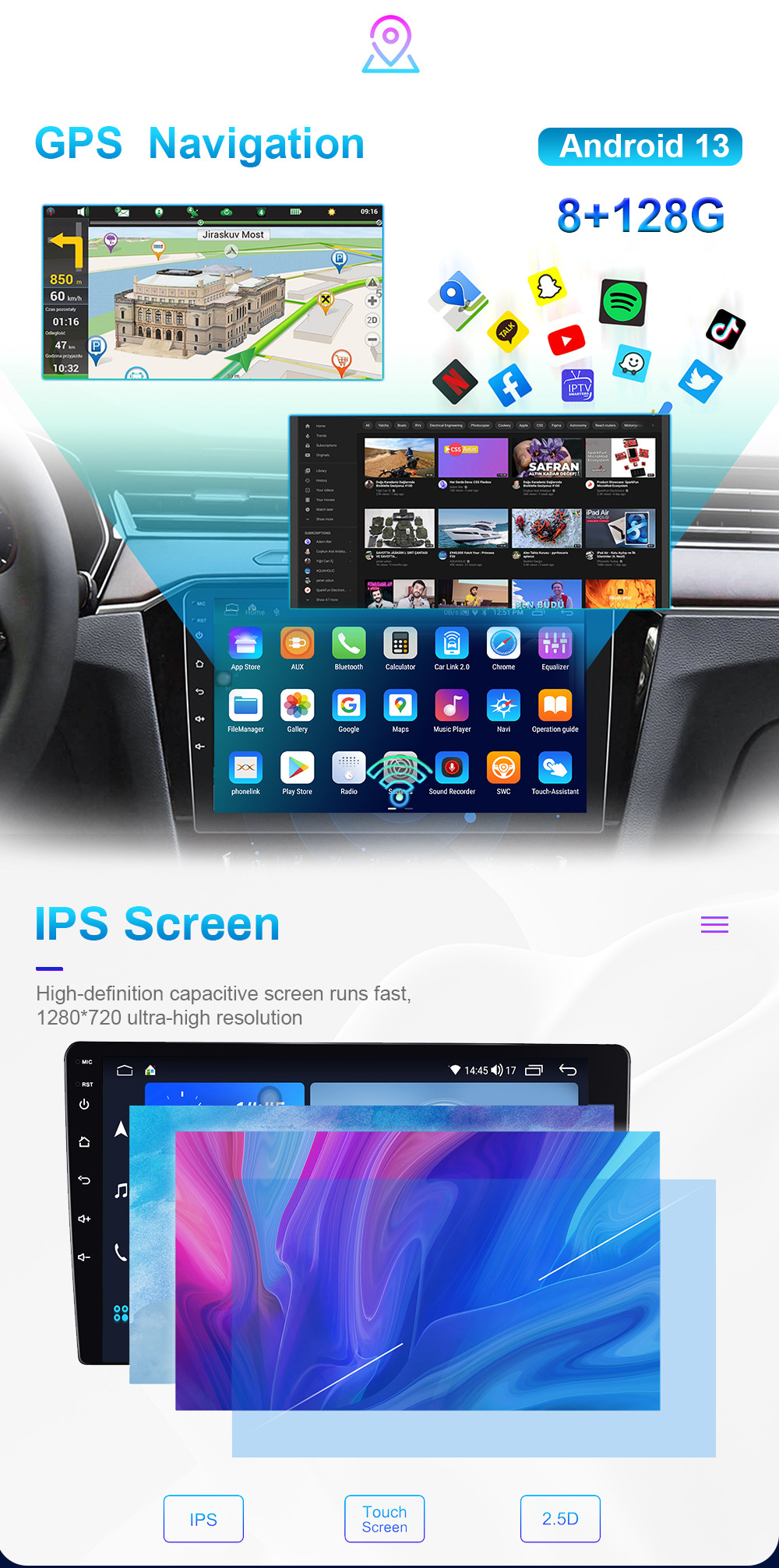Cross-Border Applicable 16-18 Honda Civic Central Control Large Screen All-In-One Android Car Navigation
