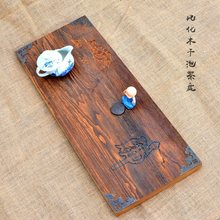 老榆木乌金石茶盘实木干泡台创意老木板拍摄道具简约风化木门板画