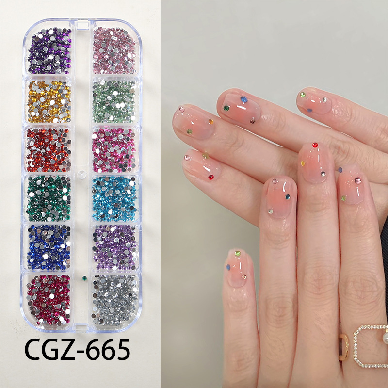 GZ-665 12그리드 라운드 플랫 바텀 다이아몬드[12색 다이아몬드]