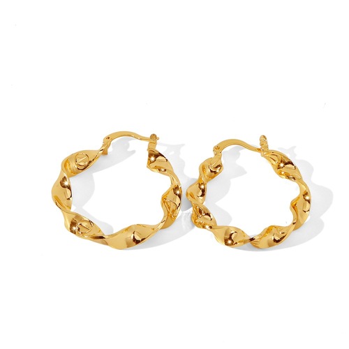 Classic Large Circle Fashion Personalized Ring Earrings Electroplated Design Sense Trendy Light Luxury Style 2024 Summer