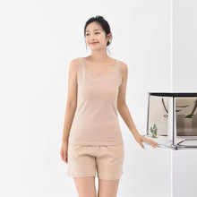 A类彩棉良品可外穿家居服全棉无印睡衣背心短裤夏季新品女士性感