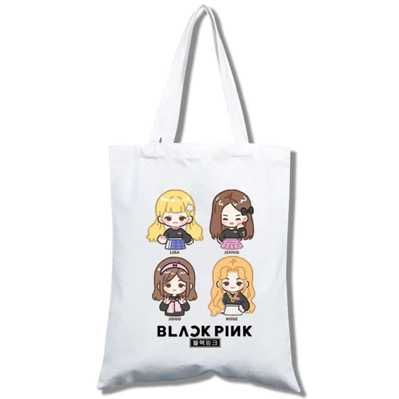 韩式潮流Black pink帆布休闲购物袋时尚ins女式手提单肩托特包