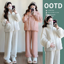 孕妇冬装套装时尚洋气时髦休闲宽松加厚奥莉绒连帽卫衣秋冬两件套