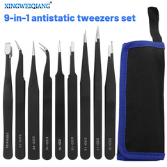 Stainless Steel Bent & Straight Tip Tweezers, Specifically Designed for Removing Feathers from Bird's Nest, Eyelash Extensions, and Precision Electronic Device Repair