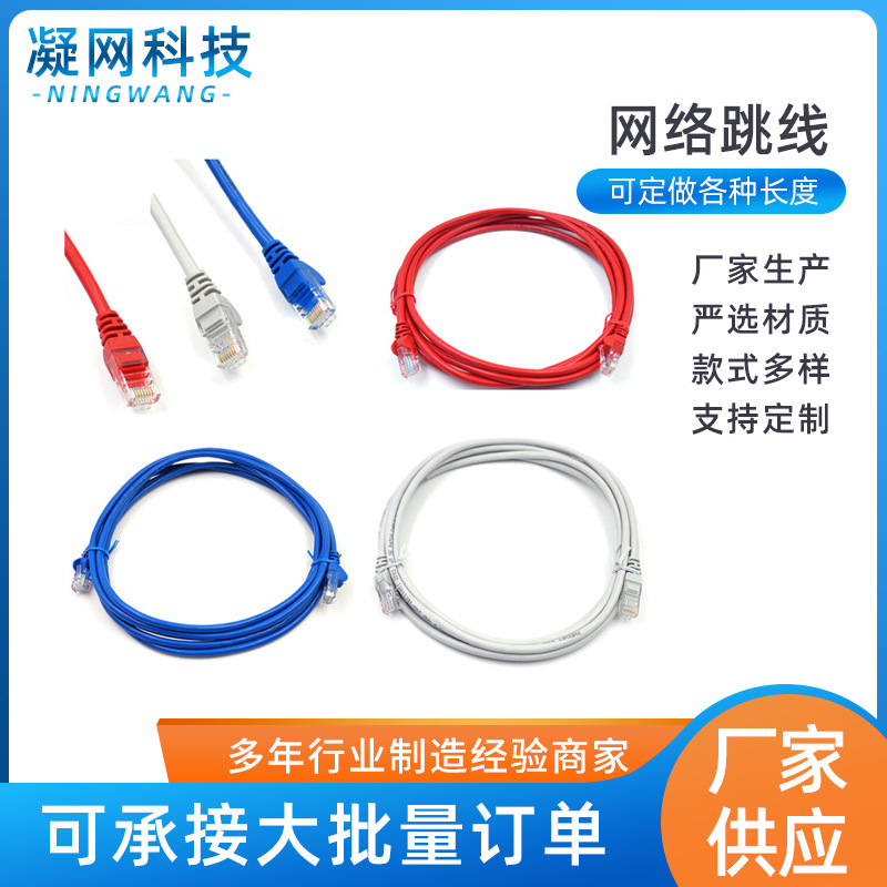 网络跳线 超五类网线非屏蔽网络跳线 1/2/3/5/10米