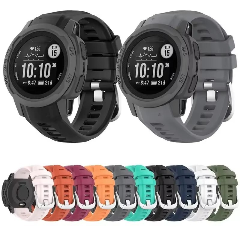 For Jiaming Garmin Instinct2S Strap Instinct Silicone Strap Stainless Steel Buckle Wristband Official