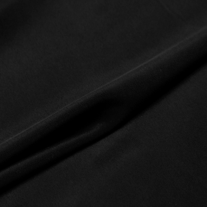 Oferta especial: tela crepé de chine elástica de seda de alta calidad, 16 momme, 108 de ancho, hecha de seda de morera, color negro, adecuada para confección de ropa.