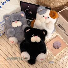 可爱小猫充电式热水袋国标防爆电暖袋自动断电可拆洗毛绒套暖手宝