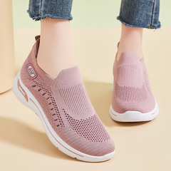 Shoes for women, fly-woven surface slip-on mom shoes, 2023 spring and autumn new style breathable casual shoes, foreign trade women's shoes wholesale