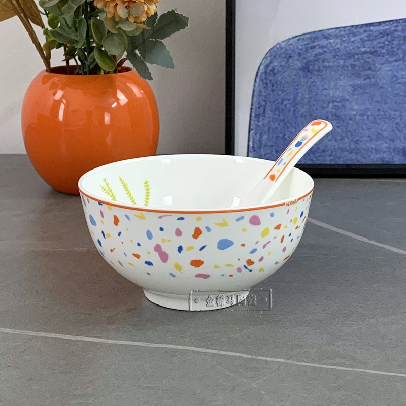 国境を越えて人気パンダかわいい風子供ステーキ皿食器スポット骨磁器20cm浅皿深皿スプーン卸売り|undefined