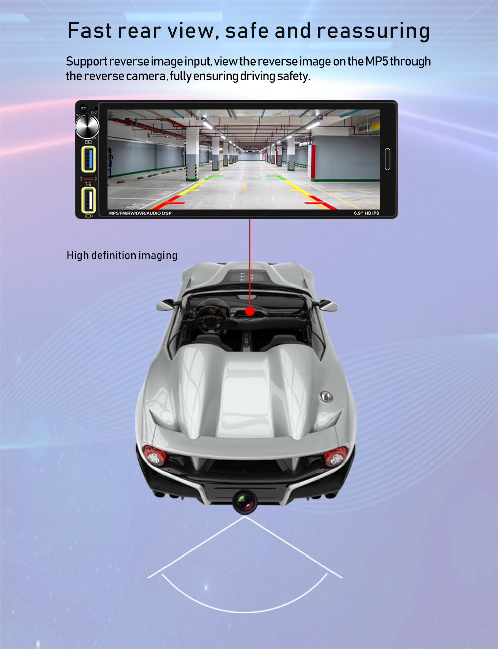 6.9 Inch 12V Single Spindle Wireless Apple Carplayfm Radio Car Bluetooth Mp5 Player 6290W