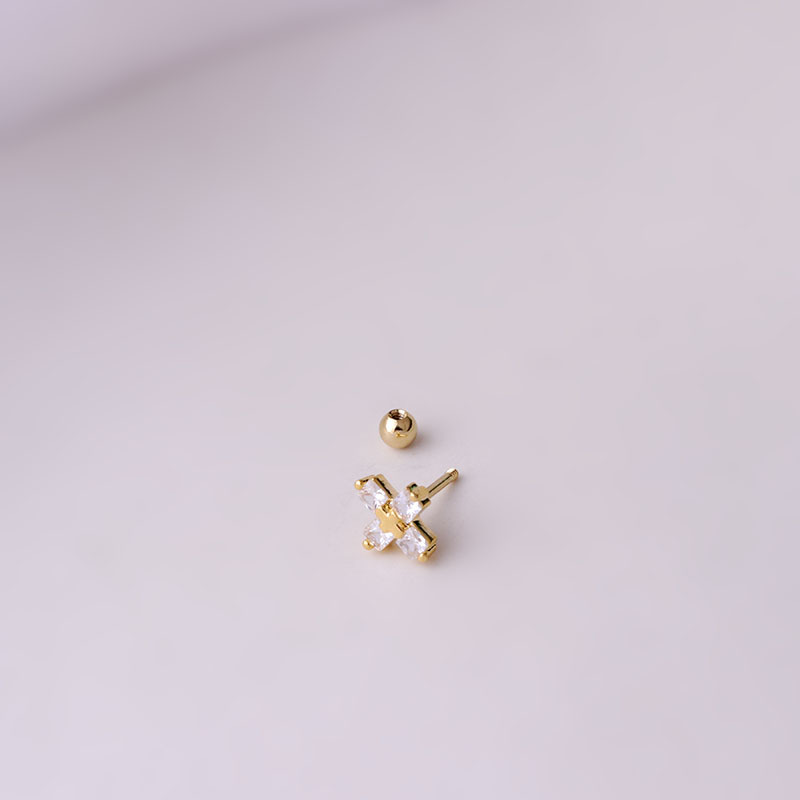 2g Weight Ear Cartilage Rings & Studs Geometric 316L Stainless Steel Copper Plating
