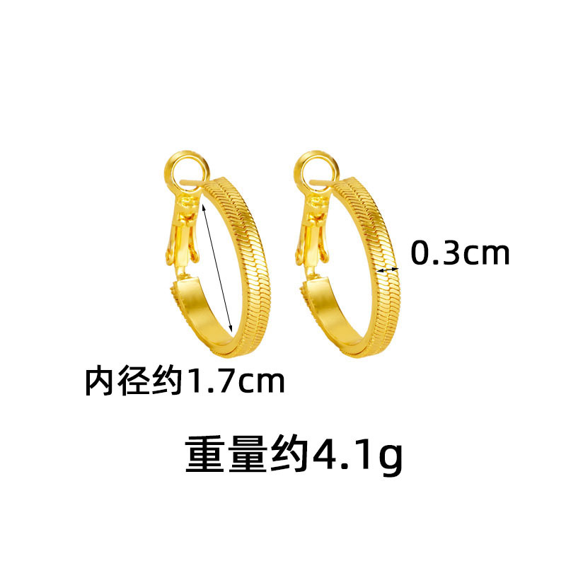 Aretes de oro antiguo transfronterizo lujoso ligero brillo simple aretes de aretes de diseño universal no se desvanecen joyerías al por mayor