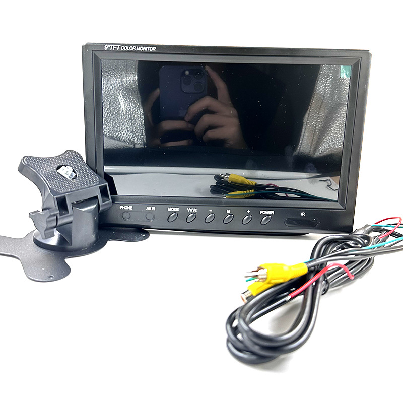 9inch Wide-Angle Ips Lcd Display Screen, Two-Channel Ahd High-Definition Vehicle Monitor for Construction Vehicles and Trucks, Monitoring and Reversing