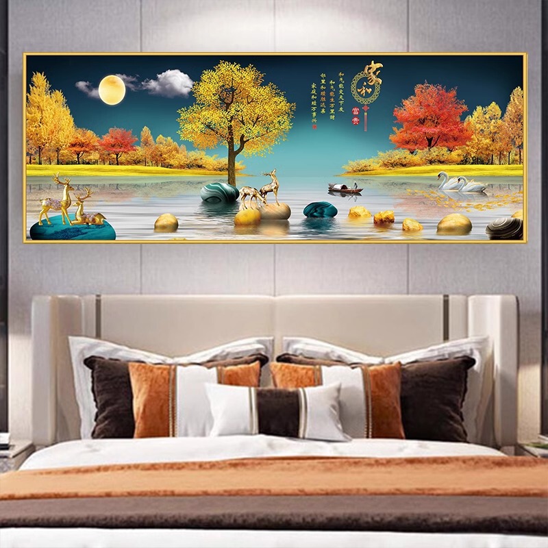 寝室のベッドサイドの絵画自己粘着壁ステッカーホテル B&B リビングルームのソファの背景の壁の装飾絵画壁紙ステッカー|undefined
