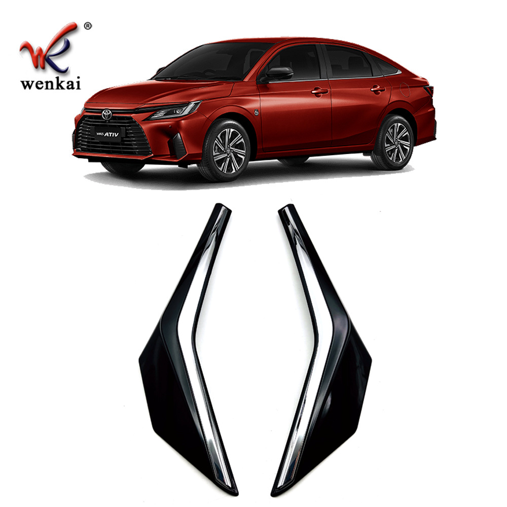 Adecuado para Toyota 23 Yaris ativ modificado parachoques delantero del coche logo especial medio malla decorativa tira brillante