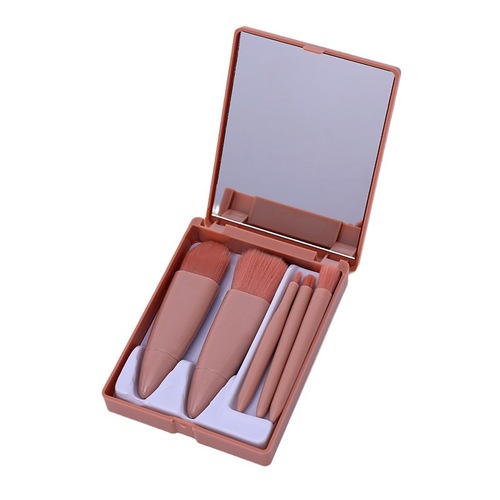 New makeup brush complete set portable mini beauty tool set travel eye shadow brush with mirror foundation brush wholesale