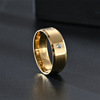 Genuine fashionable gemstone ring for beloved stainless steel, European style, 8mm, Korean style