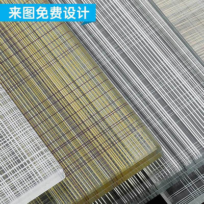 Laminated Glass Metal Wire Partition Making Landscape Painting Laminated Glass Screen Hotel Bathroom Art Glass