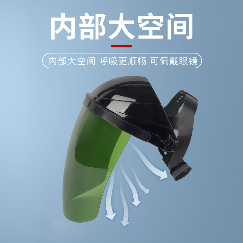 Lightweight Protective Face Shield, Head-Mounted Welding Protective Shield, High-Strength Breathable Welding Protective Face Shield, Foldable and Adjustable
