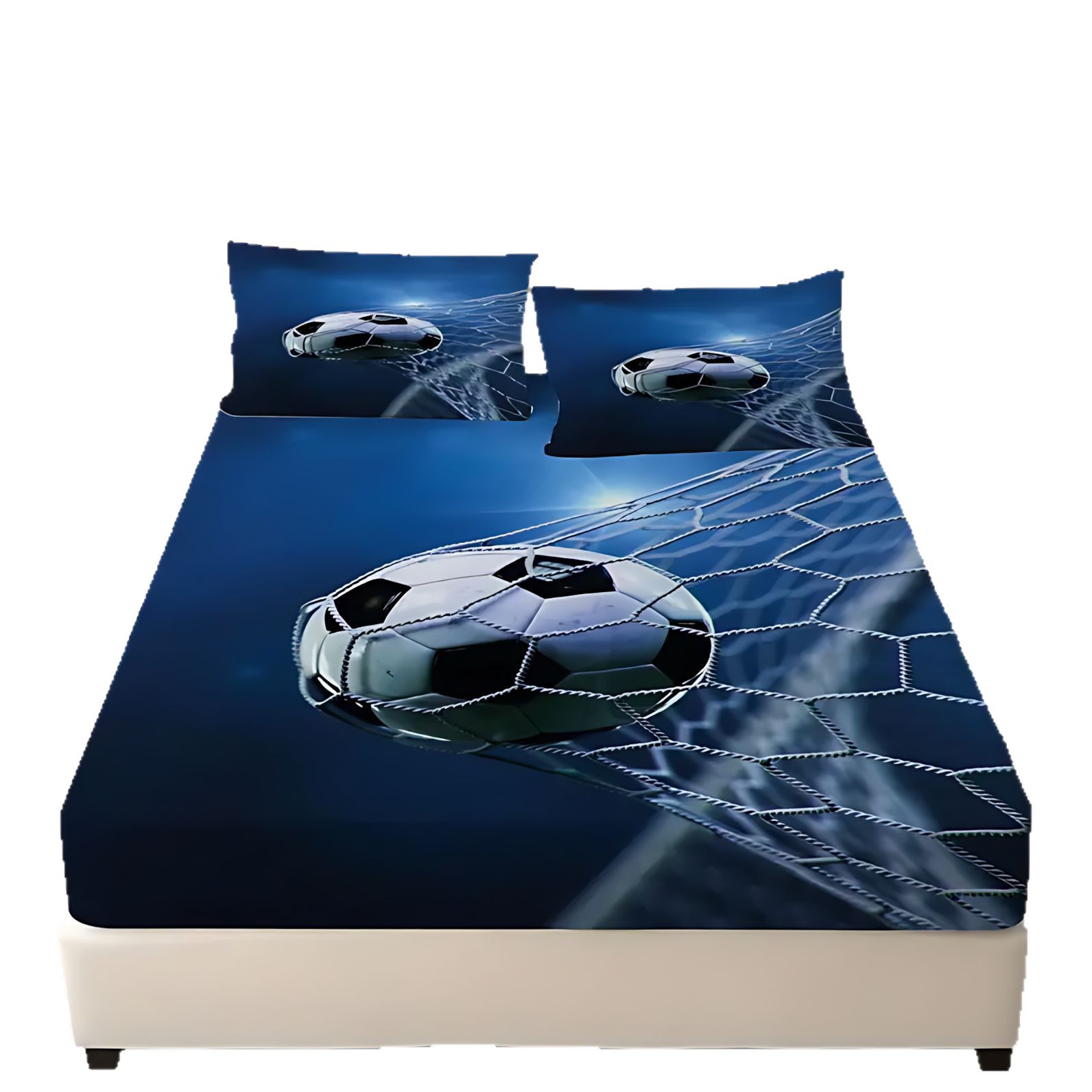 TEMU / JIT clásico de moda creativo fútbol HD impresión digital cama gaza pillow cover kit textil transfronterizo