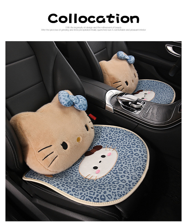 Car Headrest and Lumbar Support Cartoon Kt Cat Headrest Pillow, Car Headrest for All Seasons, Lumbar Pillow, Neck Pillow, Car Headrest