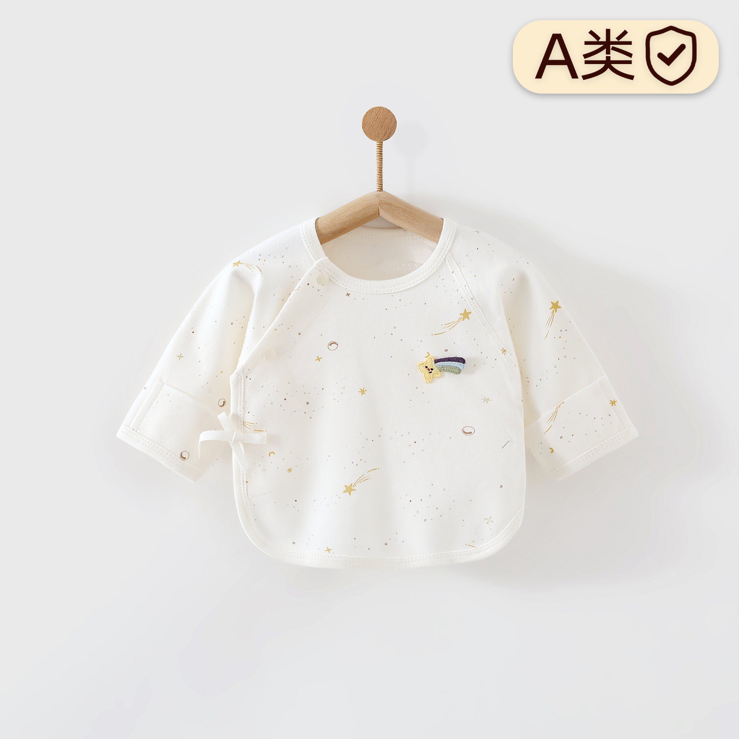 Newborn half-back cotton A-class size 52 baby long-sleeve top, early autumn baby clothing, spring and autumn monk-style outfit
