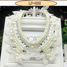 假領韓版鑲水鑽假領子項鏈衣領珍珠裝飾項鏈水鑽衣領廠家直銷批發
