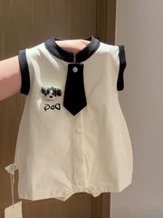 ベビー服ノースリーブベスト夏薄い新生児漫画クローラー服 0-2 歳の赤ちゃんカテゴリー A クローラー服