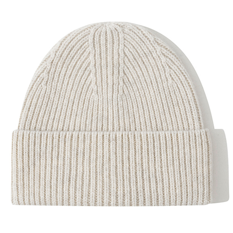 欧米の秋冬の冷たい帽子wool beanieの大きい頭の周りは厚い男女の帽子の純粋なウールのニットの帽子の越境の現物を覆います。|undefined