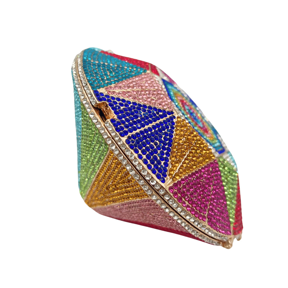 Bolsa de diamantes, bolsas de cena de diamantes metálicas, bolsas de banquete, bolsas de mujer, bolsas de fiesta