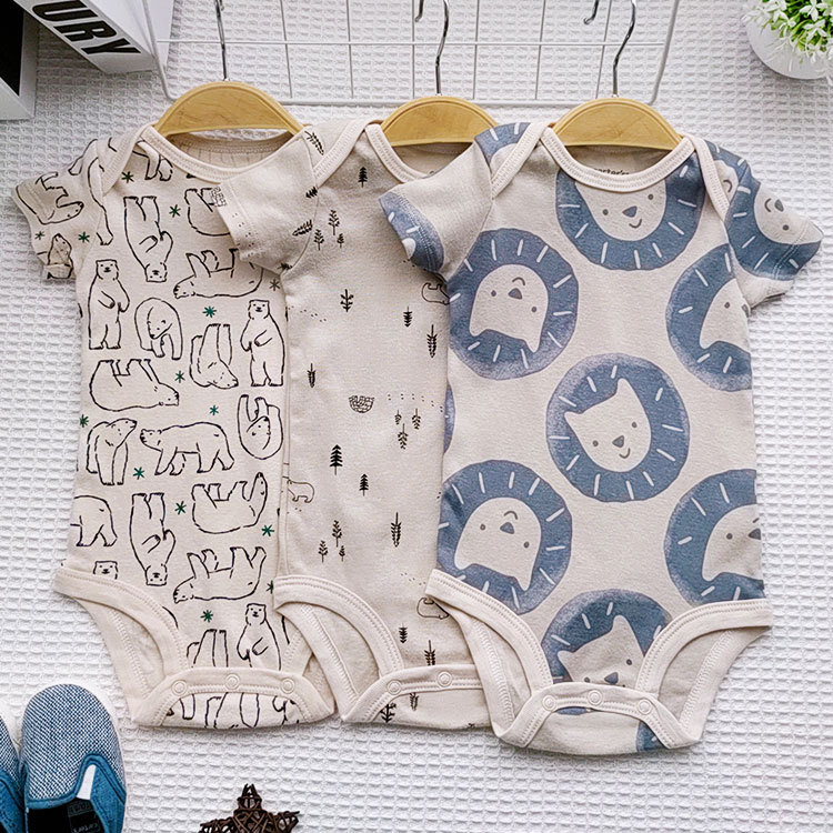 160g Weight Cotton Fabric Type Bodysuits Tops Type Regular Fit Fit Type Cartoon Pattern Summer, Spring, Autumn Season Baby General Gender Cute Style Cute Cartoon Cotton Jumpsuits 无