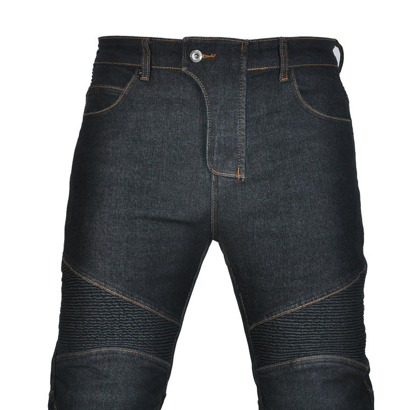 Volero motocicleta pantalones vaqueros rectos de la motocicleta de los hombres con la cubierta recta delgada pantalones de mezclilla de carreras