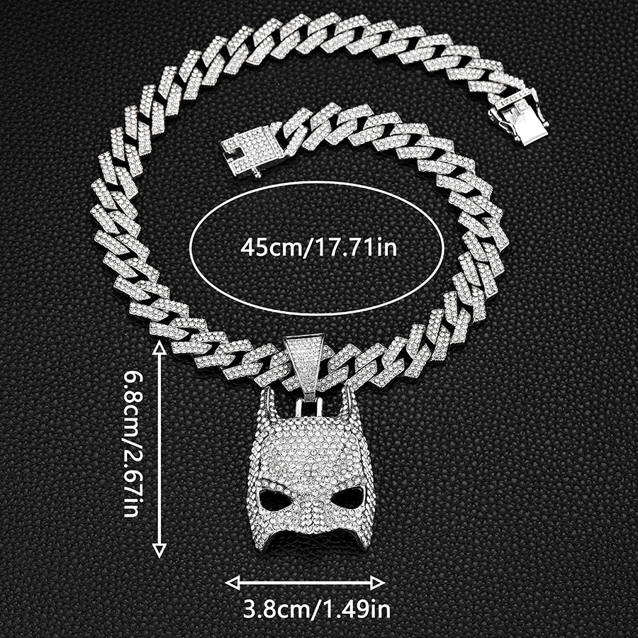 Batman Peripheral Mask Cuban Hip Hop Jewelry Personalized Necklace_voghion.com