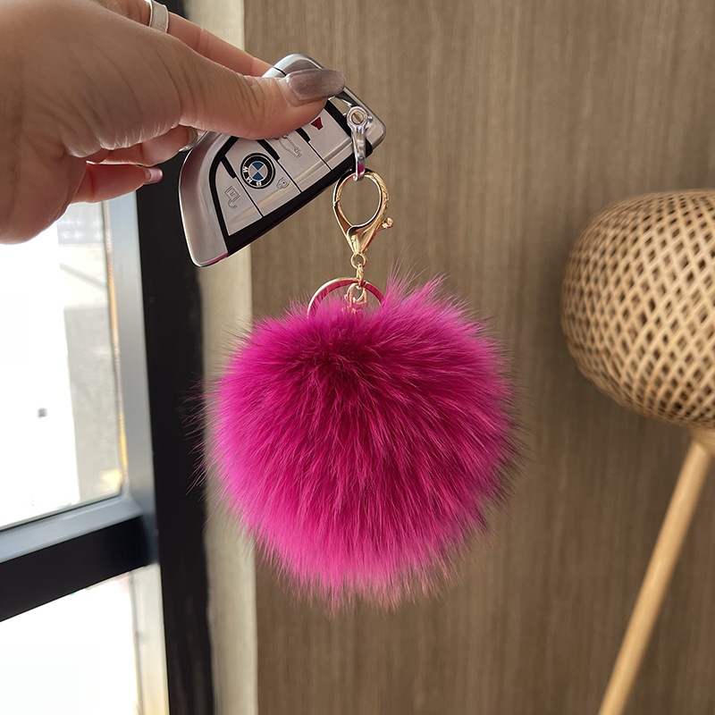 フォックスファーボールバッグペンダント、クリエイティブなぬいぐるみファーインアクセサリー、車のキーホルダーペンダント、インスタイルペンダント