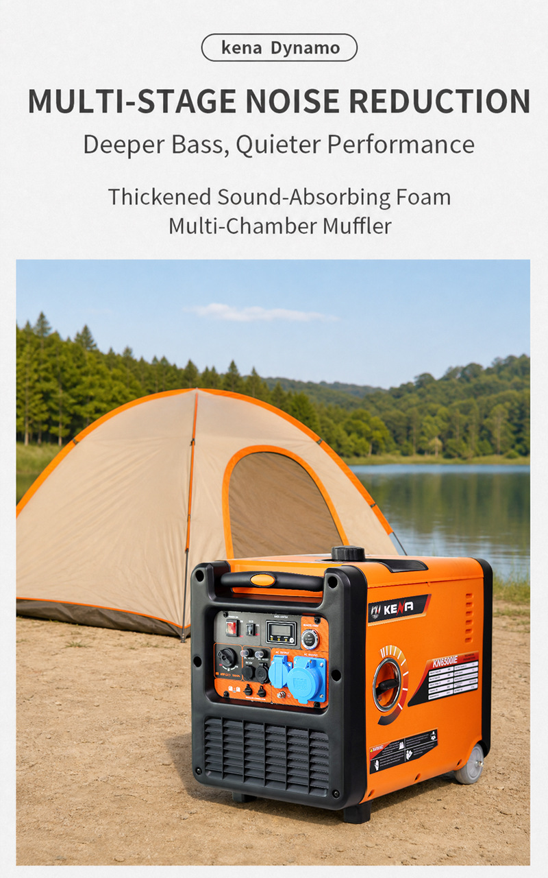 Portable Silent Inverter Dual-Fuel Generator for Small Household Use, 220V High-Power Gasoline Generator for Outdoor Camping