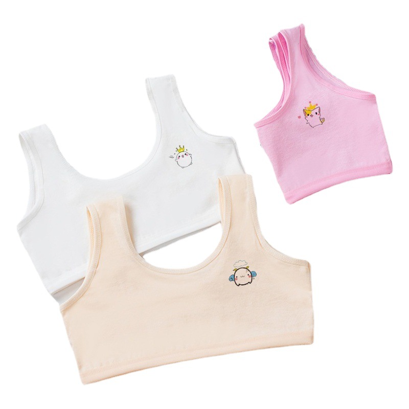 Fábrica al por mayor de cuatro colores de algodón ropa interior chaleco período de desarrollo estudiantes de la escuela primaria 8-15 años de las niñas de banda ancha de doble capa