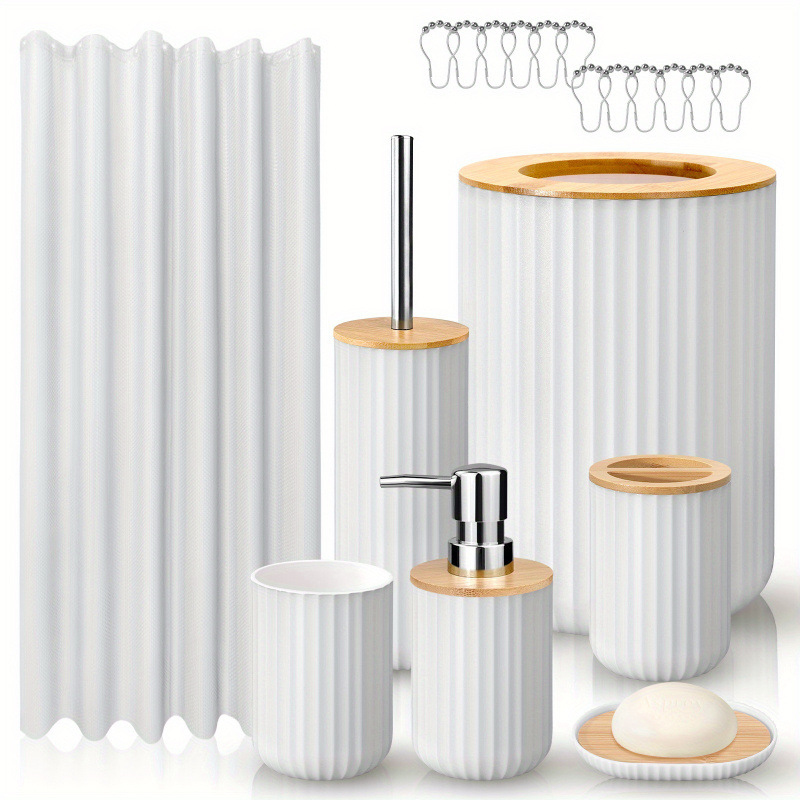 2026 nuevos productos transfronterizos de 8 piezas conjuntos de artículos de baño de bambú