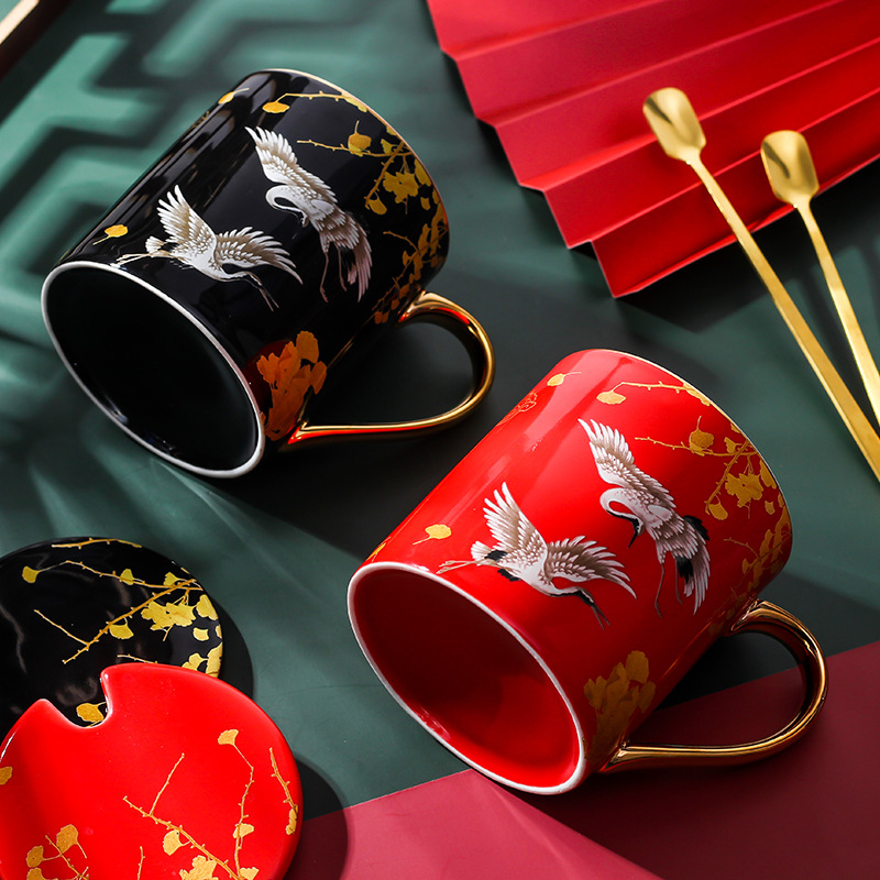 Taza de cerámica de agua de color, taza de oficina, taza de té, regalo de cumpleaños.