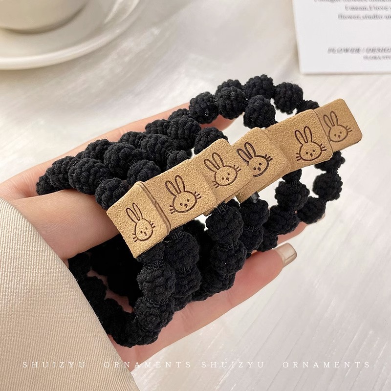 Alta elasticidad y durabilidad como correa de goma para mujeres, color curry simple, cuerda de cabello de cola de caballo alta, anillo de cabello sin heridas de alta calidad