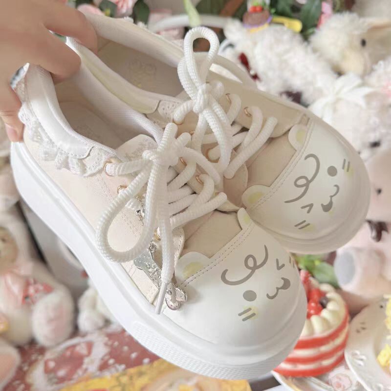 Original Black Cute Rabbit Girl Style Skate Shoes Women's in Thick Sole Comfortable High-Slip Wear-Resistant Casual Shoes Original Black Cute Rabbit Girl Style Skate Shoes Women's in Thick Sole Comfortable High-Slip Wear-Resistant Casual Shoes