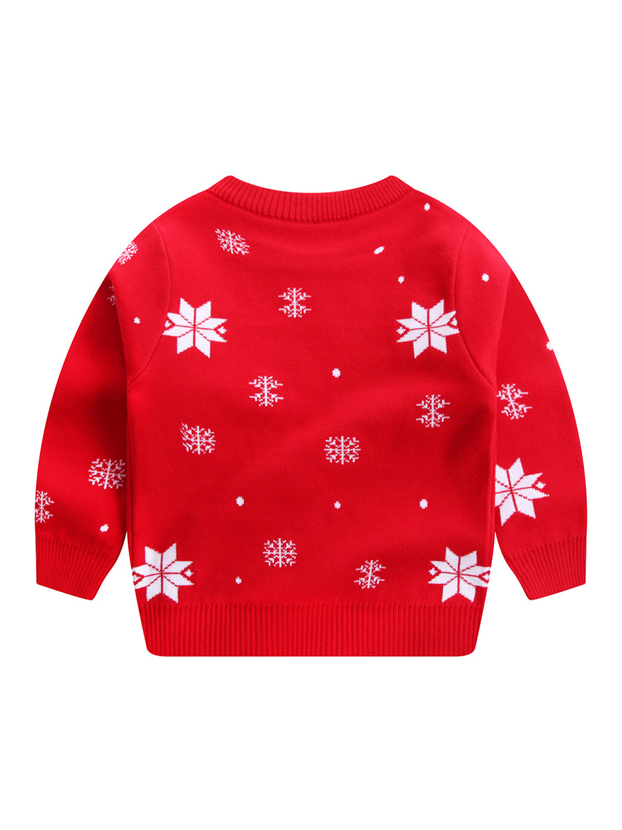 Children's fashionable cute sweater, knitted winter long-sleeve with a round collar 2